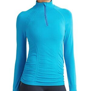 Athleta Blue Space‎ Dye Fastest Track Performance Quarter Zip Top